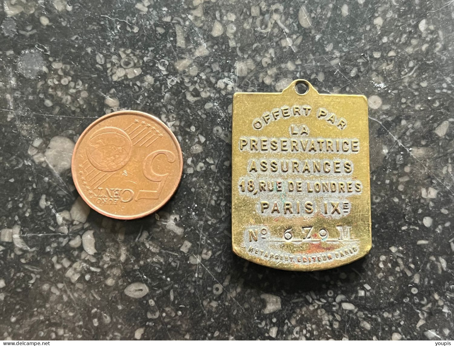24 Wil - Médaille Numérotée Assurance La Préservatrice Rue De Londres à PAris - Sonstige & Ohne Zuordnung