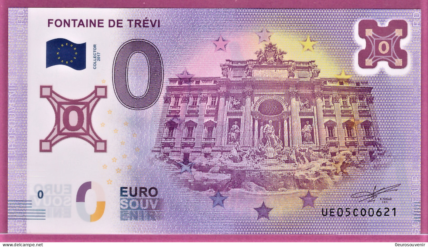 0-Euro UE05CO Polymer Ausgabe Collector 2017 FONTAINE DE TRÉVI ROME ITALY - Privatentwürfe