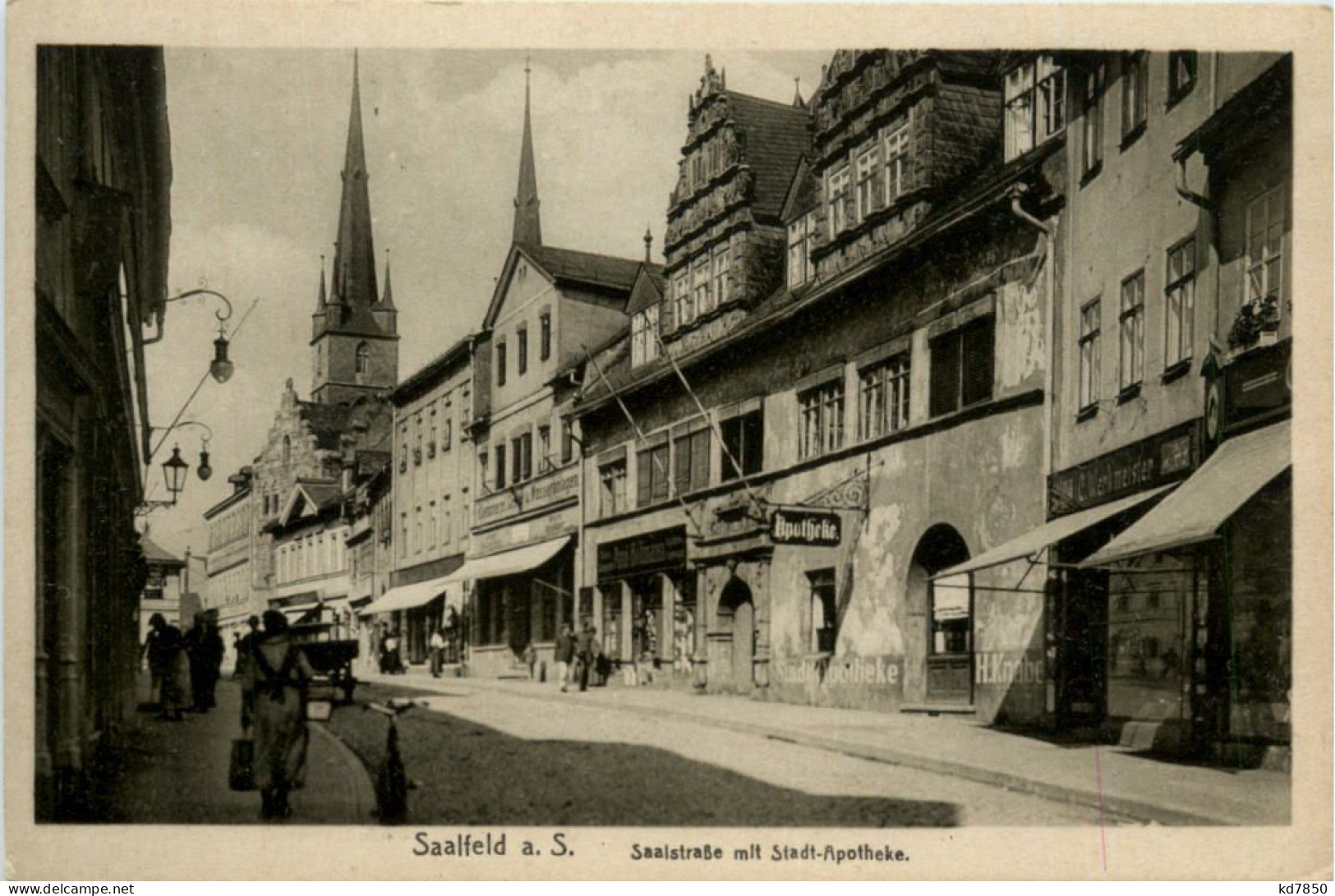 Saalfeld, Saalstrasse Mit Stadt-Apotheke - Saalfeld