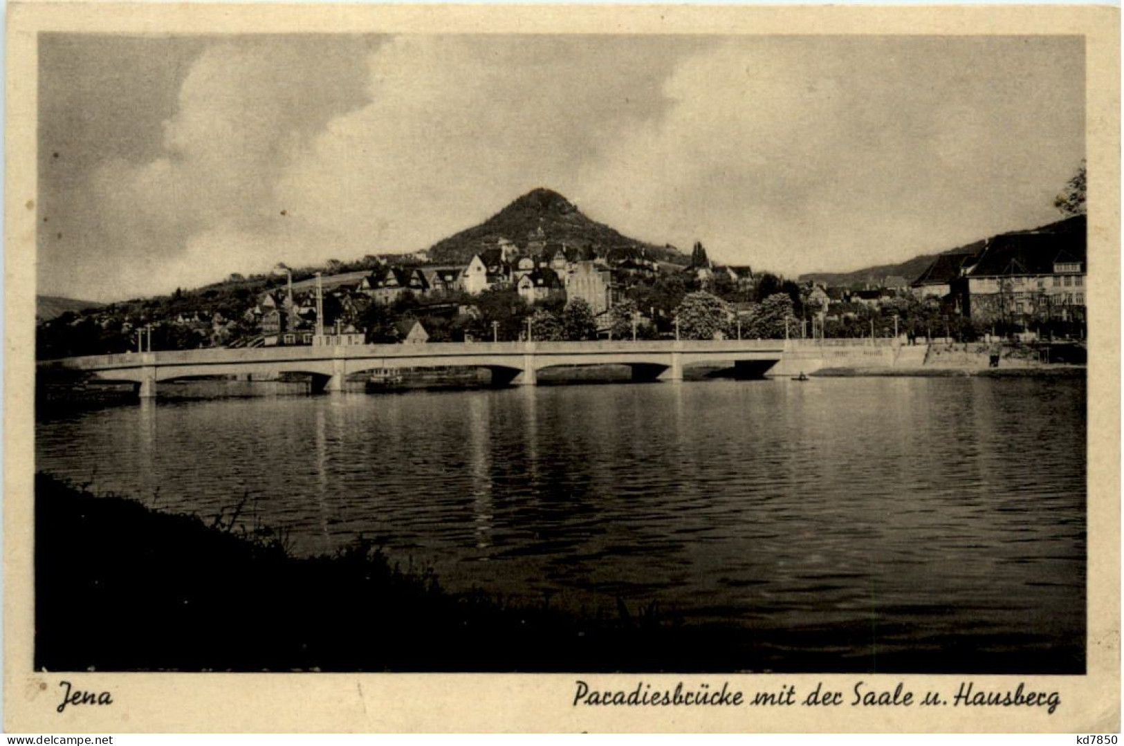 Jena, Paradiesbrücke Mit Der Saale Und Hausberg - Jena