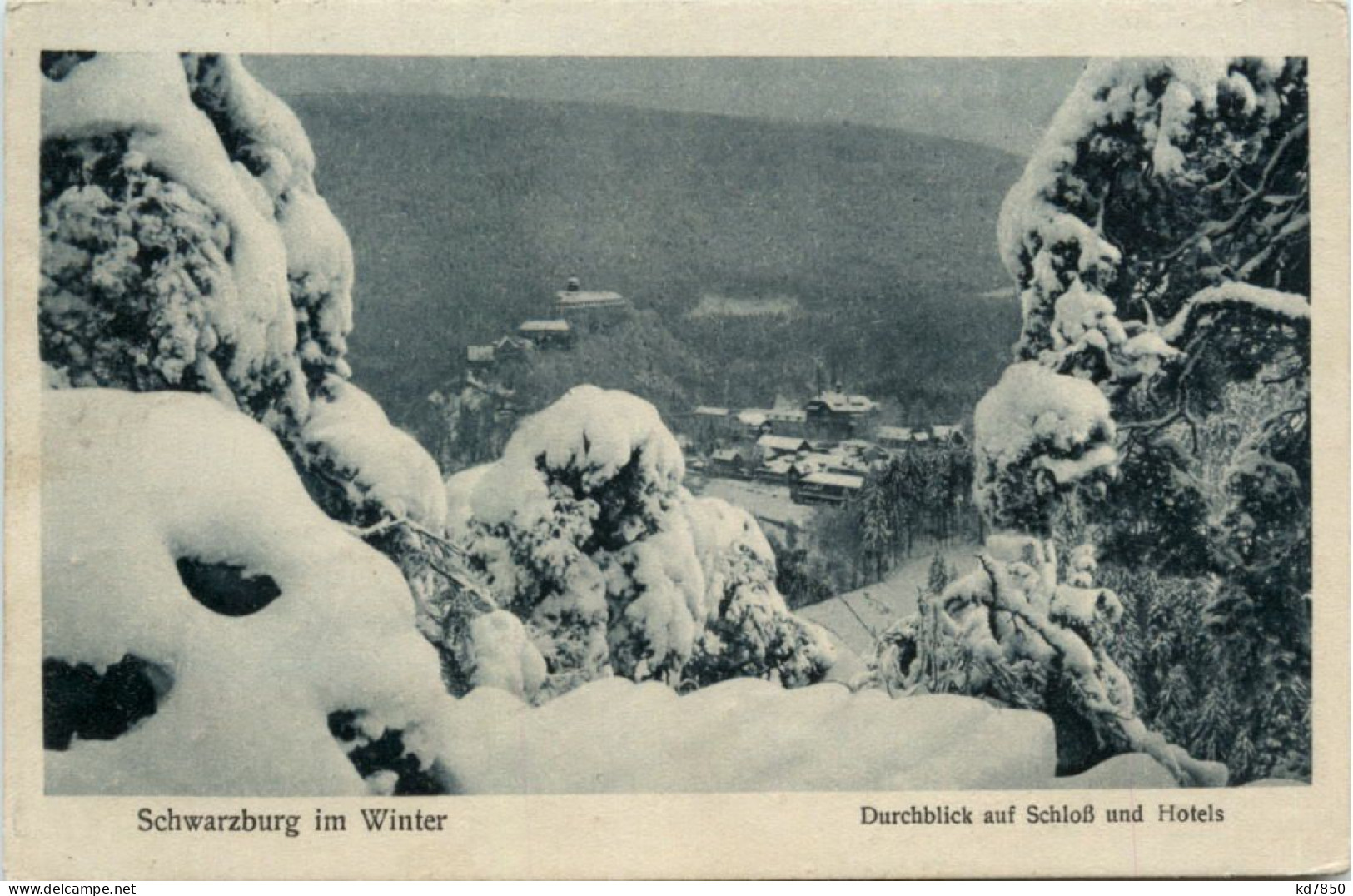 Schwarzburg, Im Winter, Duchblick Auf Schloss Und Hotels - Saalfeld