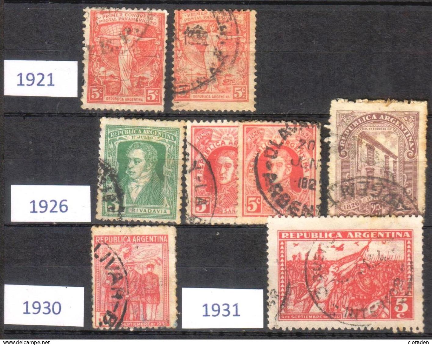 Argentine - 1921-1922  Commémoratif Du 1er Congrès Postal América - 8 Timbres - Oblitérés