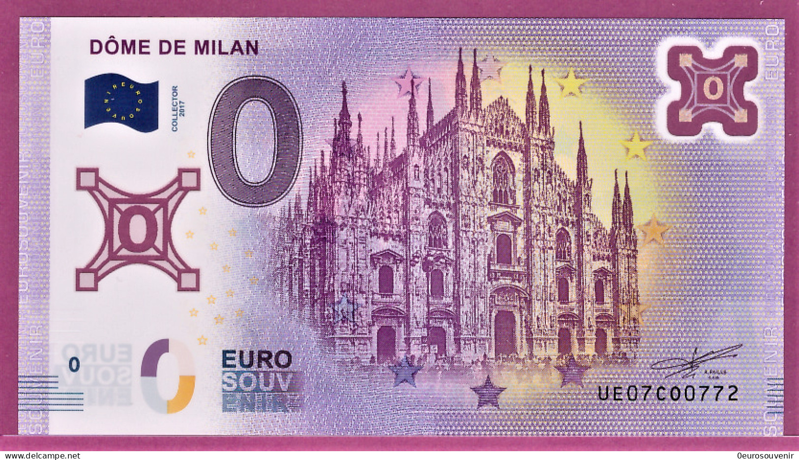 0-Euro UE07CO Polymer Ausgabe Collector 2017 DOME DE MILAN - MAILAND ITALIEN - Private Proofs / Unofficial