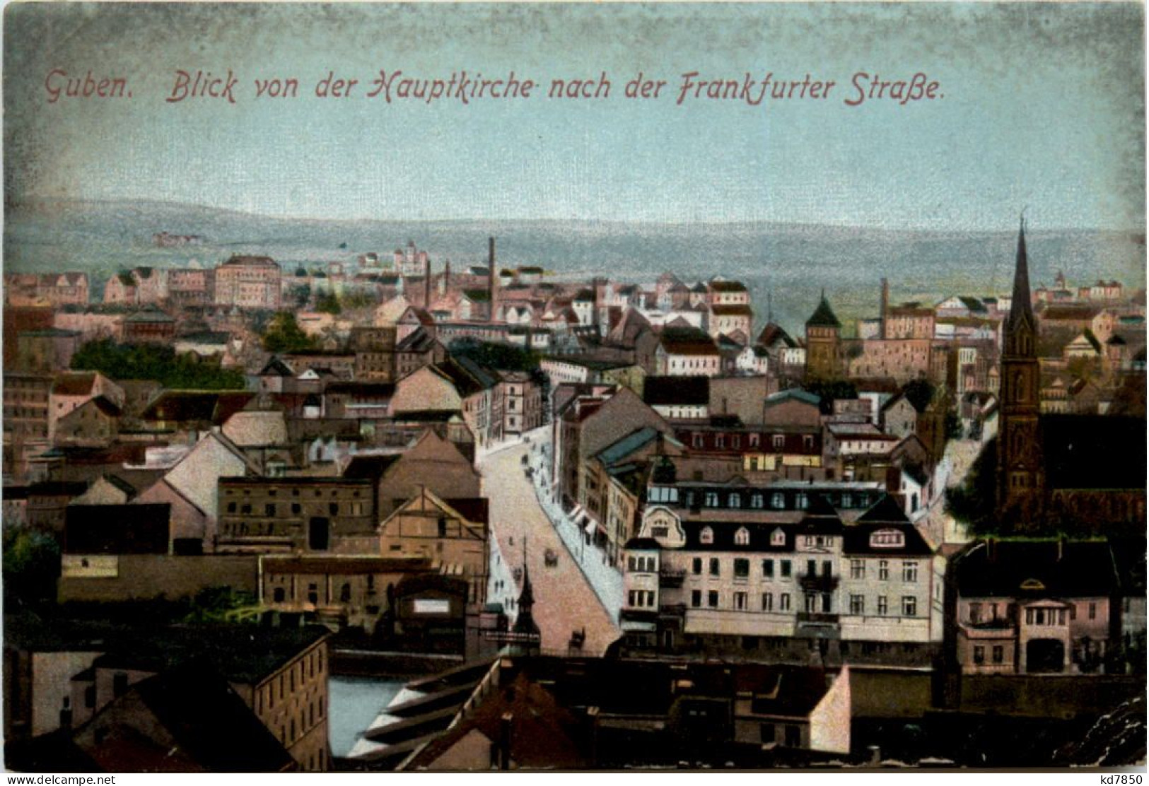 Guben, Blick Von Der Hauptkirche Nach Der Frankfurter Strasse - Guben