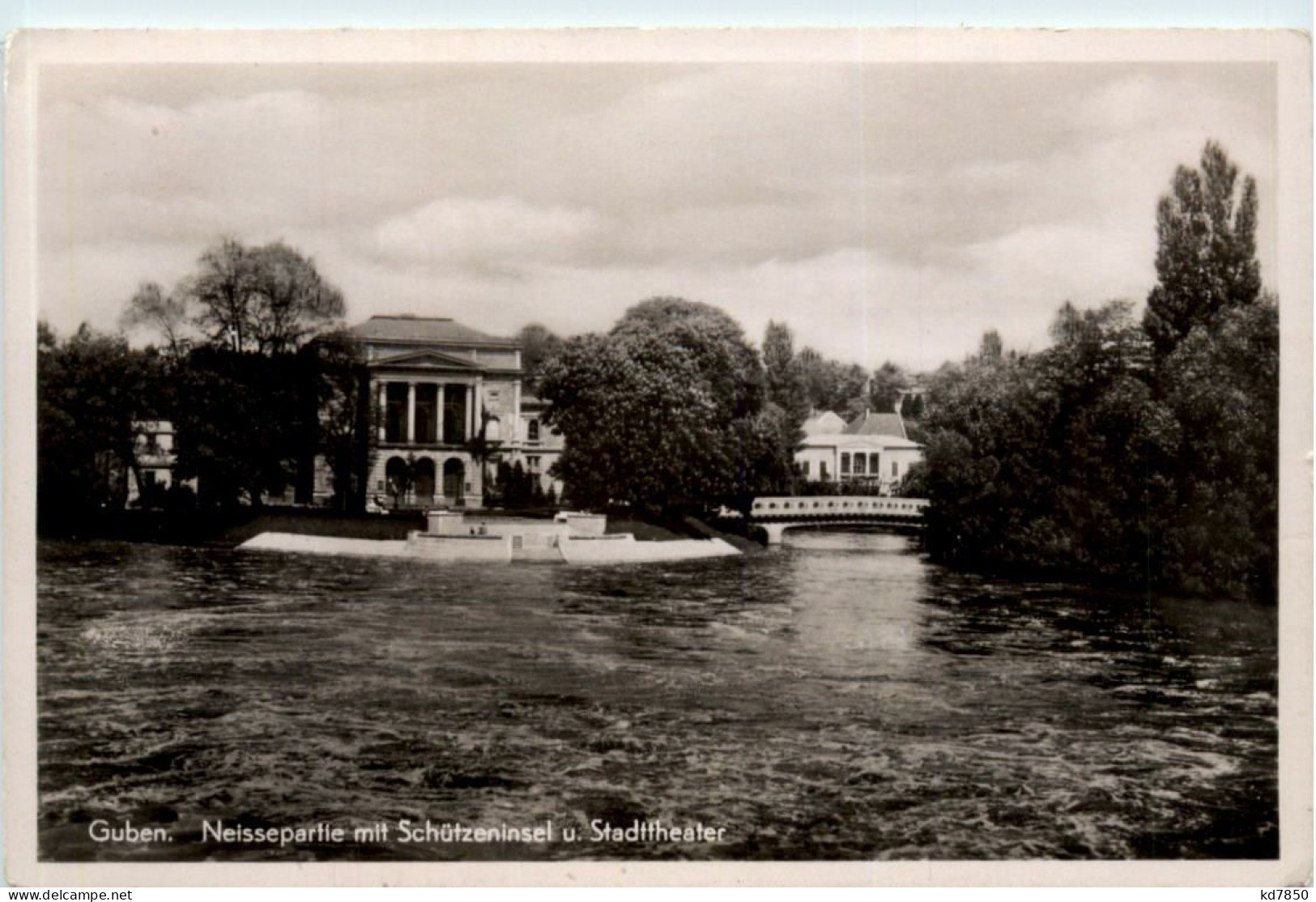 Guben, Neissepartie Mit Schützeninsel U. Stadttheater - Guben