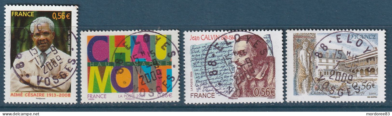 FRANCE 2009 LOT DE 4 TIMBRES OBLITERE A DATE YT 4352 - 4355 - 4356 - 4367 - Used Stamps