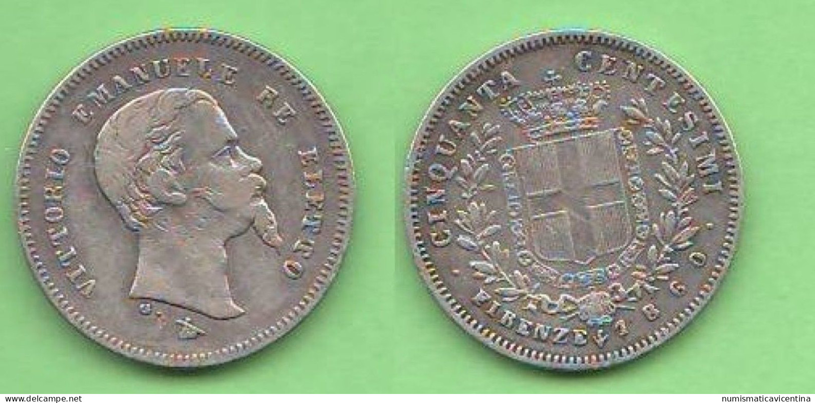 50 Centesimi 1860 Regno ITALIA Rè Eletto Mint Firenze Florence Mint Tuscany State   ∇ 20 - Toskana