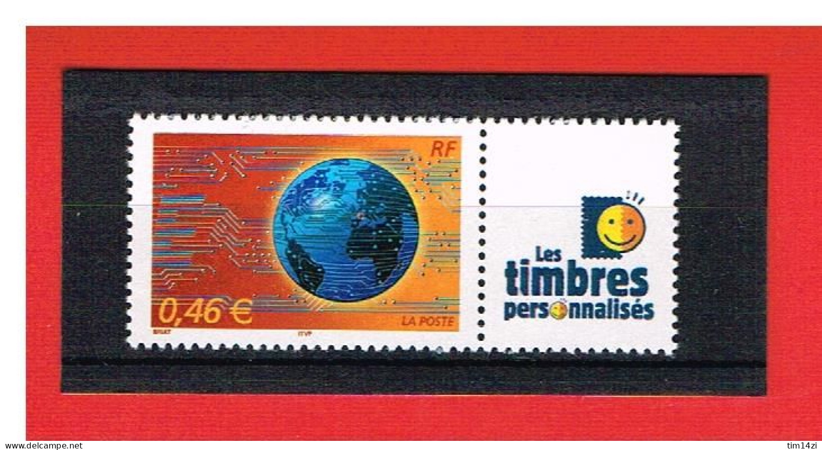 PERSONNALISE - 2002 - N°3532A -LE MONDE EN RESEAU AVEC VIGNETTE LES TIMBRES PERSONNALISES  - Y & T - COTE: 5 EUROS - Unused Stamps