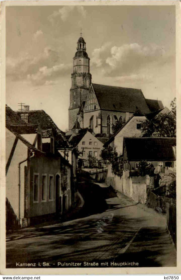 Kamenz, Pulsnitzer Strasse Mit Hauptkirche - Kamenz