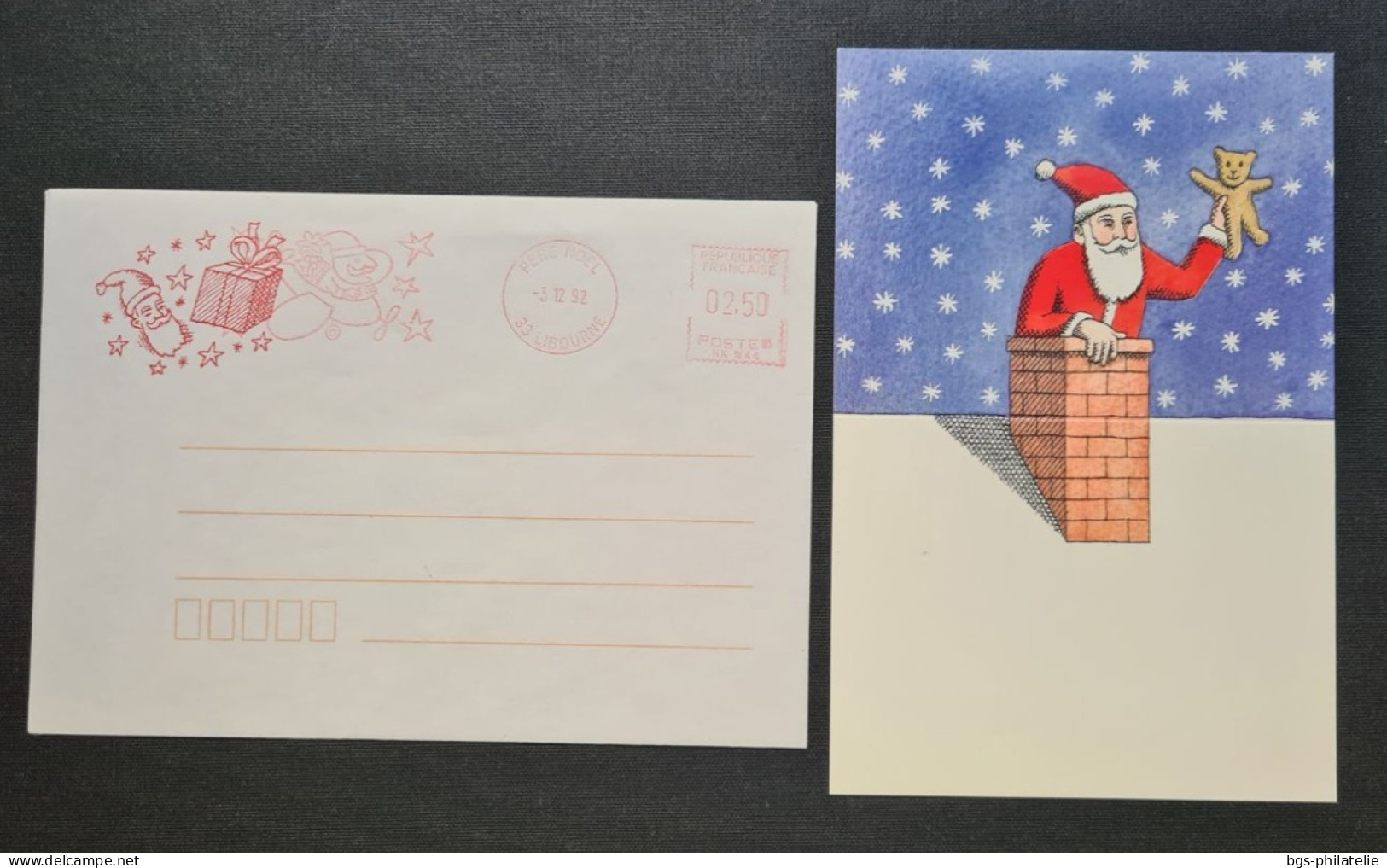 Réponse Du Père Noël Carte Plus Enveloppe Année 1992. - PAP: Antwoord