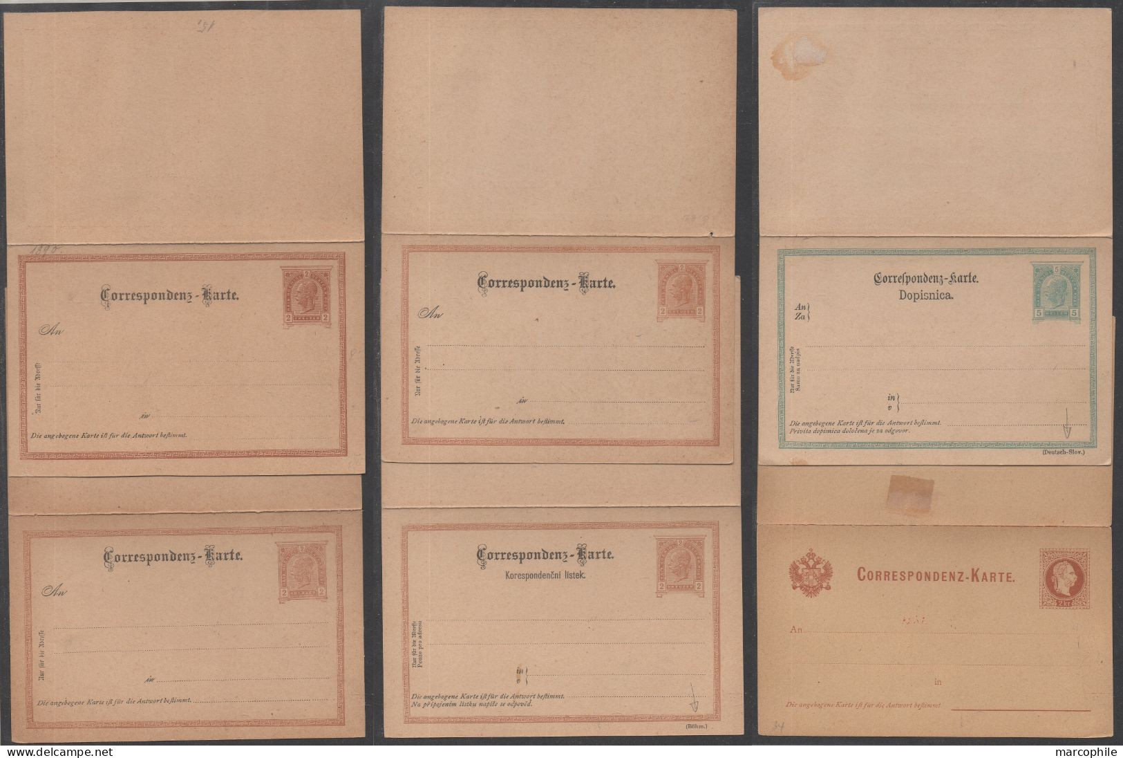 AUTRICHE - ÖSTERREICH / 10 ENTIERS POSTAUX DOUBLES - REPONSE PAYEE / 2 IMAGES (ref 8143) - Postcards