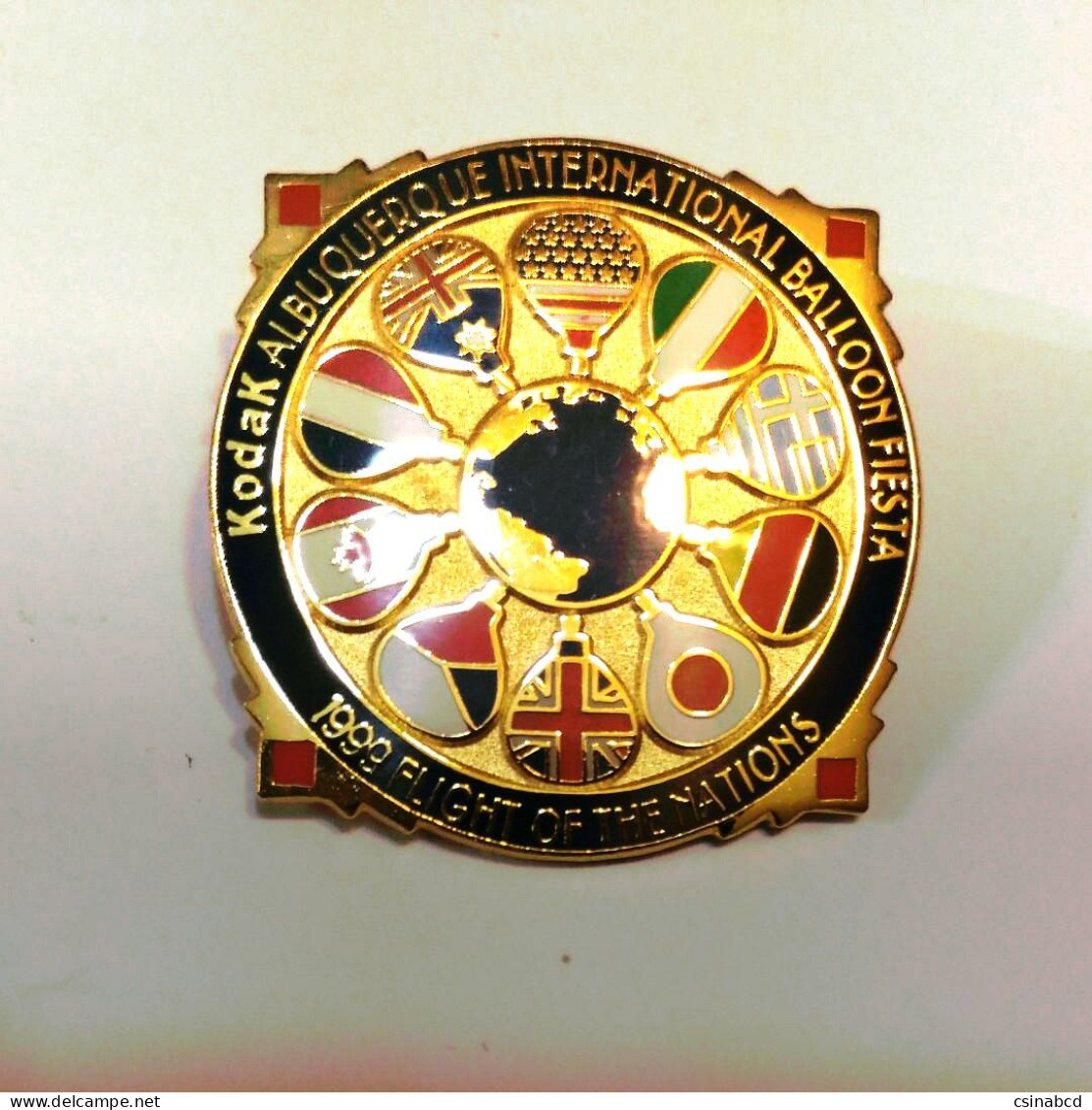 1999 Kodak Albuquerque International Balloon Fiesta FLIGHT OF THE NATIONS AIBF Ballon Pin - Trasporti