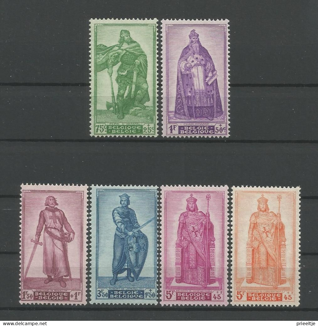 Belgie1946 Medieval Kings  OCB 737/742 ** - Unused Stamps