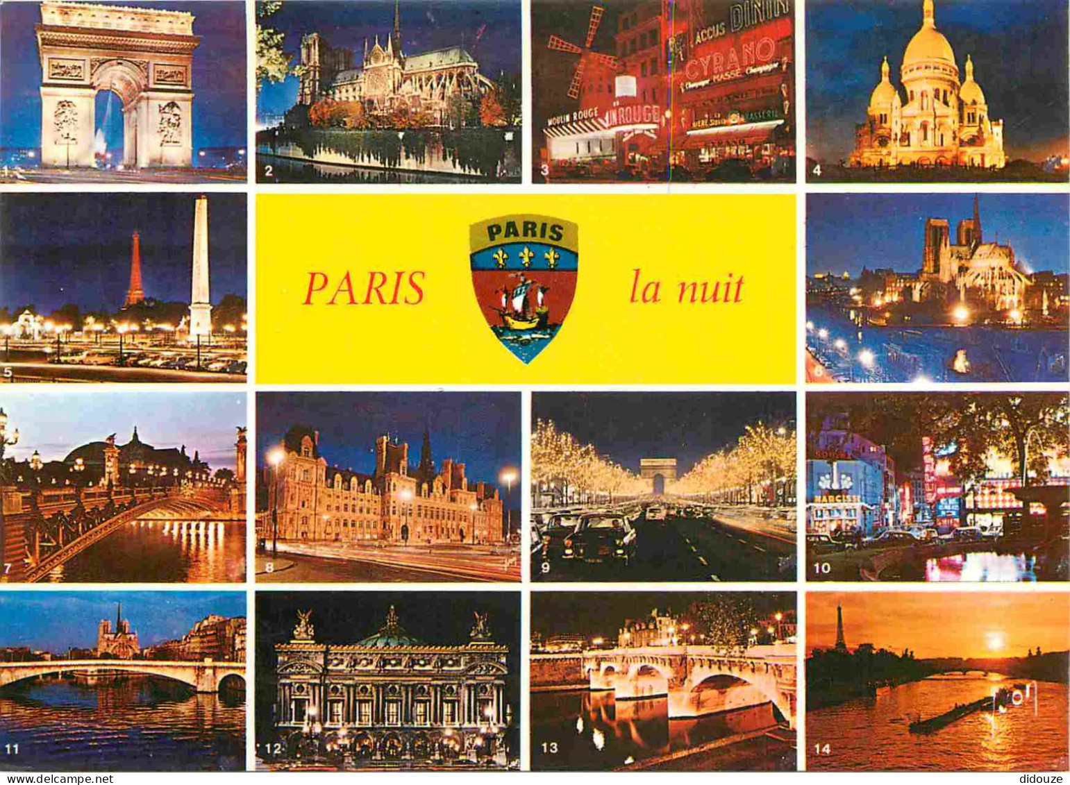 75 - Paris - La Nuit - Multivues - CPM - Voir Scans Recto-Verso - Multi-vues, Vues Panoramiques