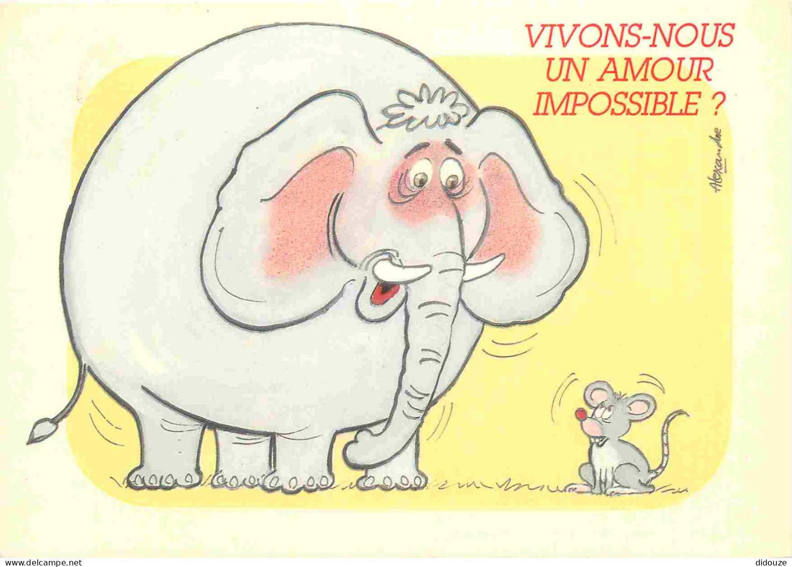 Animaux - Eléphants - Illustration - Souris - CPM - Voir Scans Recto-Verso - Éléphants