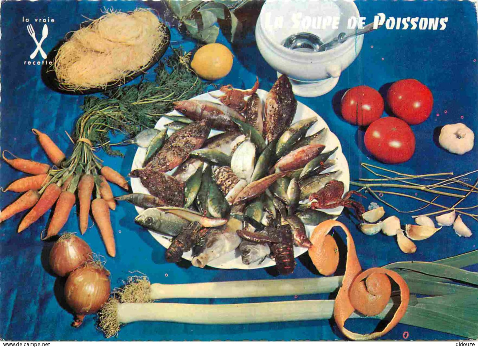 Recettes De Cuisine - Soupe De Poissons - Gastronomie - Carte Dentelée - CPSM Grand Format - Carte Neuve - Voir Scans Re - Recettes (cuisine)
