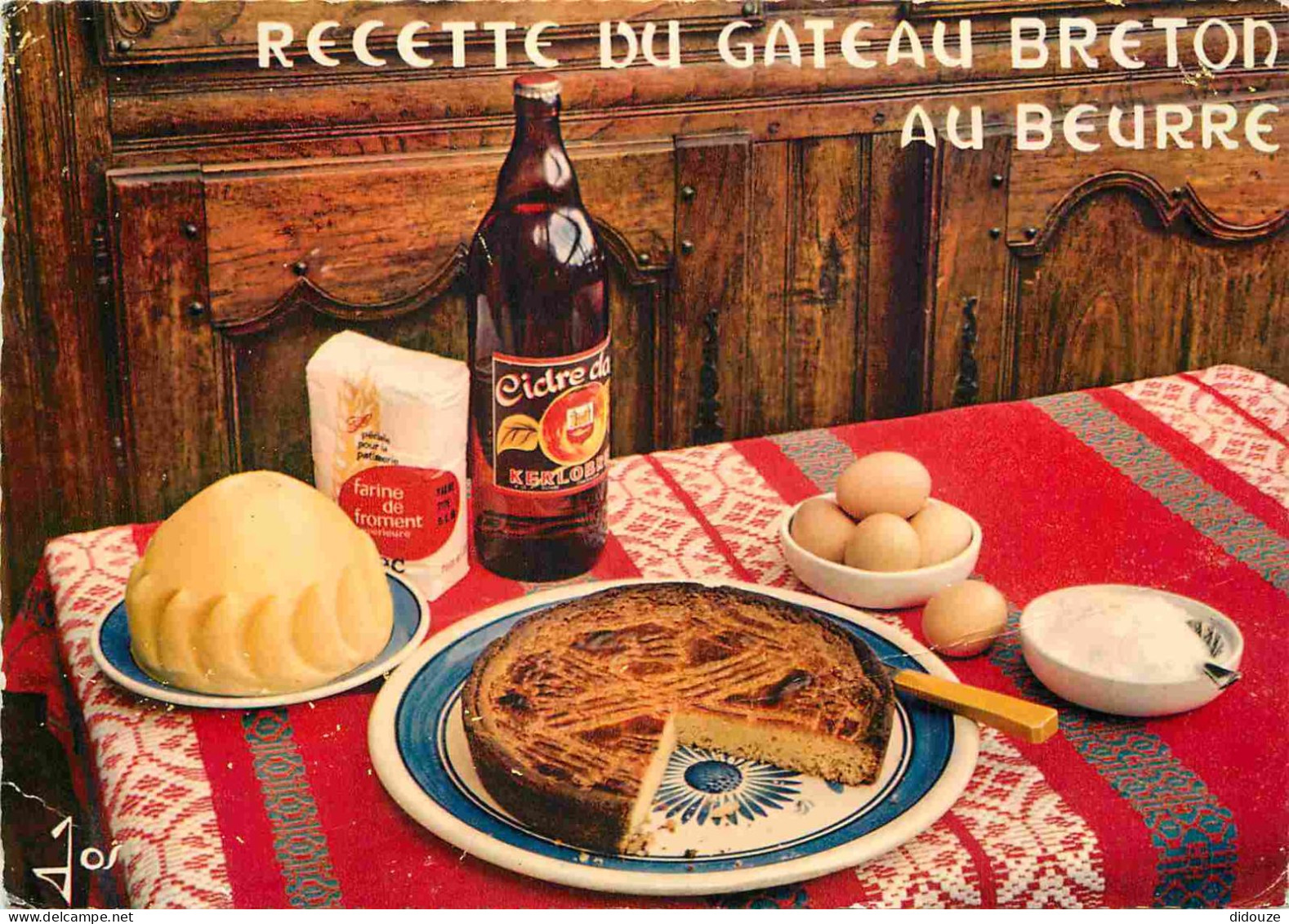 Recettes De Cuisine - Gateau Breton Au Beurre - Gastronomie - Carte Dentelée - CPSM Grand Format - Voir Scans Recto-Vers - Recettes (cuisine)