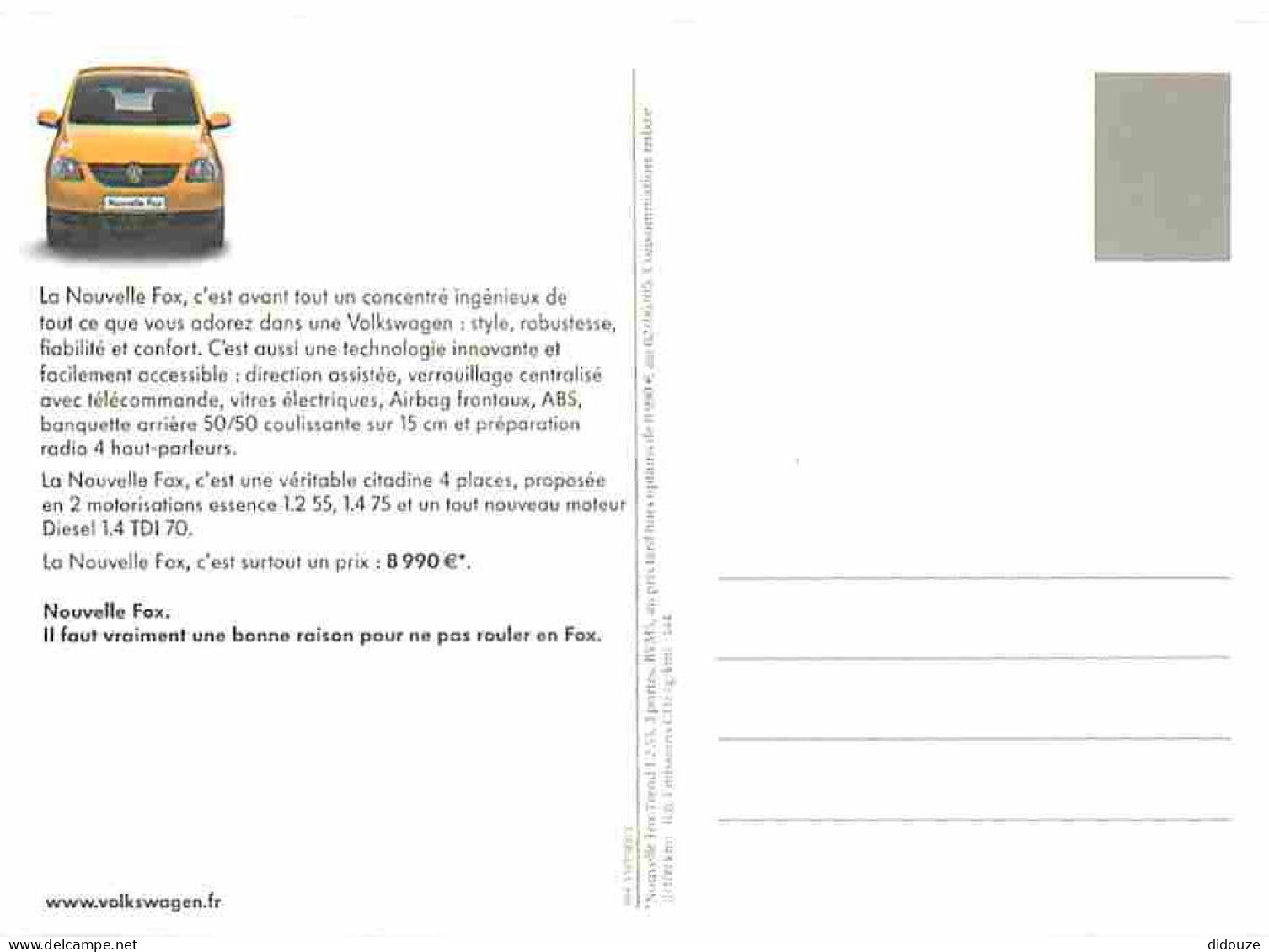 Automobiles - Volkswagen - Fox - Carte Neuve - CPM - Voir Scans Recto-Verso - Toerisme