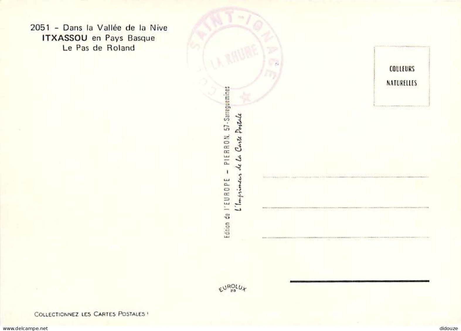 64 - Itxassou - Dans La Vallée De La Nive - Le Pas De Roland - Carte Neuve - CPM - Voir Scans Recto-Verso - Itxassou