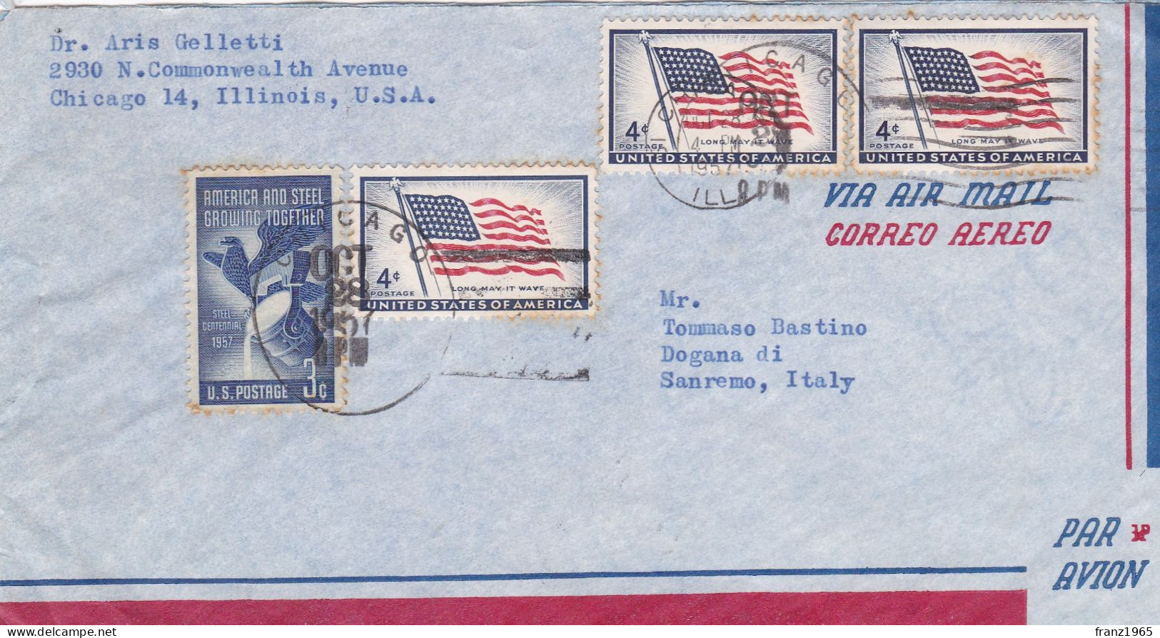 From USA To Italy - 1957 (San Remo) - Ecuador