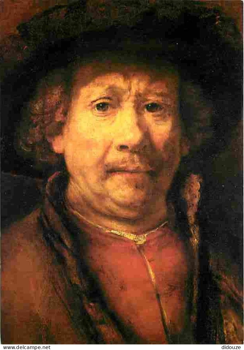 Art - Peinture - Rembrandt Van Rijn - Petit Autoportrait - CPM - Voir Scans Recto-Verso - Malerei & Gemälde