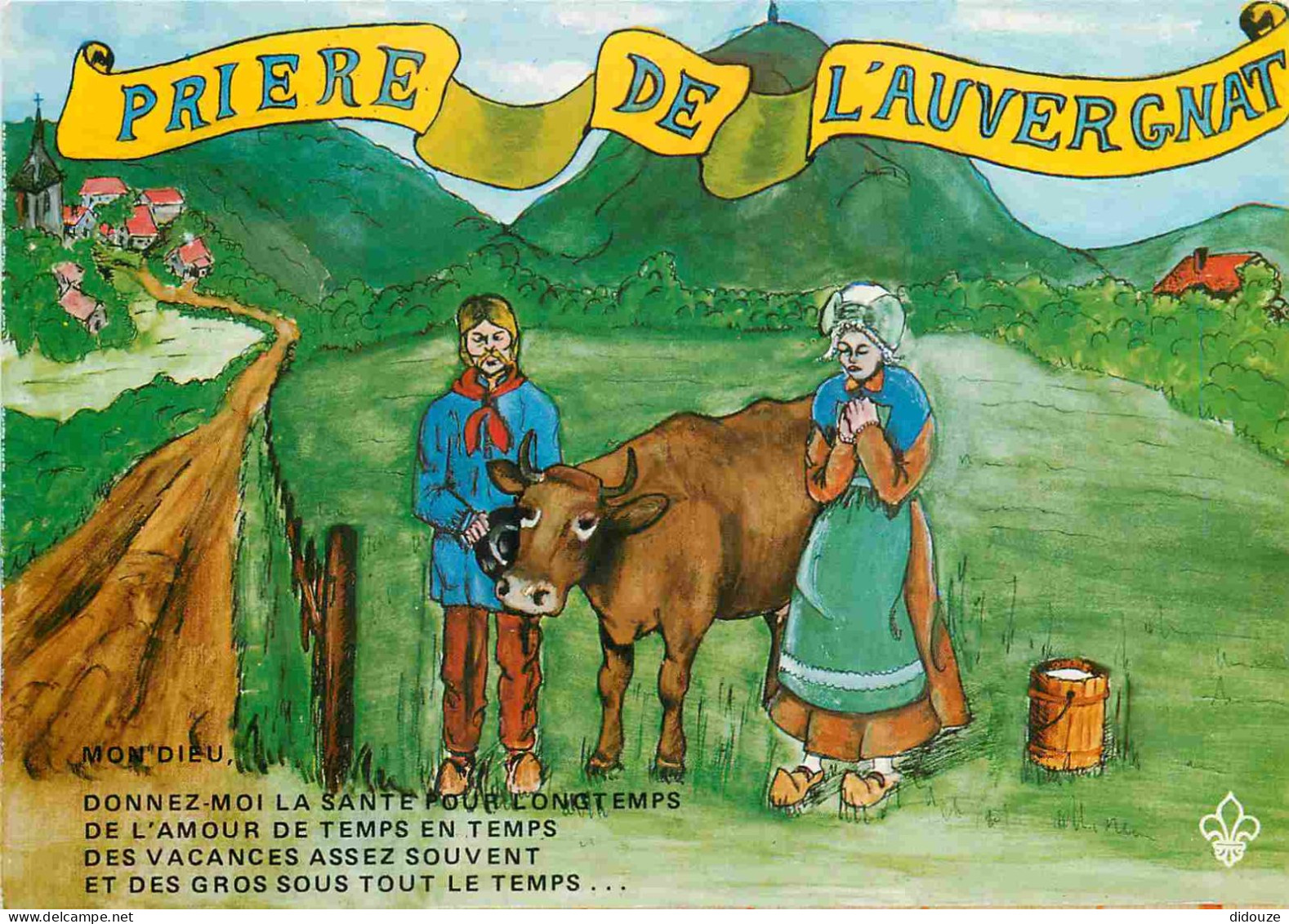 Animaux - Vaches - Prière De L'Auvergnat - Art Illustration Dessin - CPM - Voir Scans Recto-Verso - Koeien