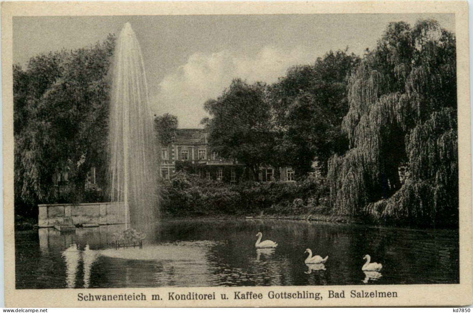 Bad Salzelmen, Schwanenteich M. Kaffee Gottschling - Schönebeck (Elbe)