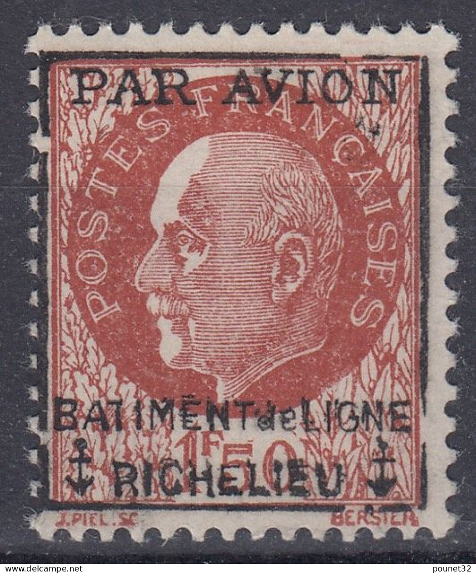 FRANCE POSTE AERIENNE MILITAIRE RICHELIEU N° 3 NEUF ** GOMME SANS CHARNIERE - SIGNE CALVES - Military Airmail