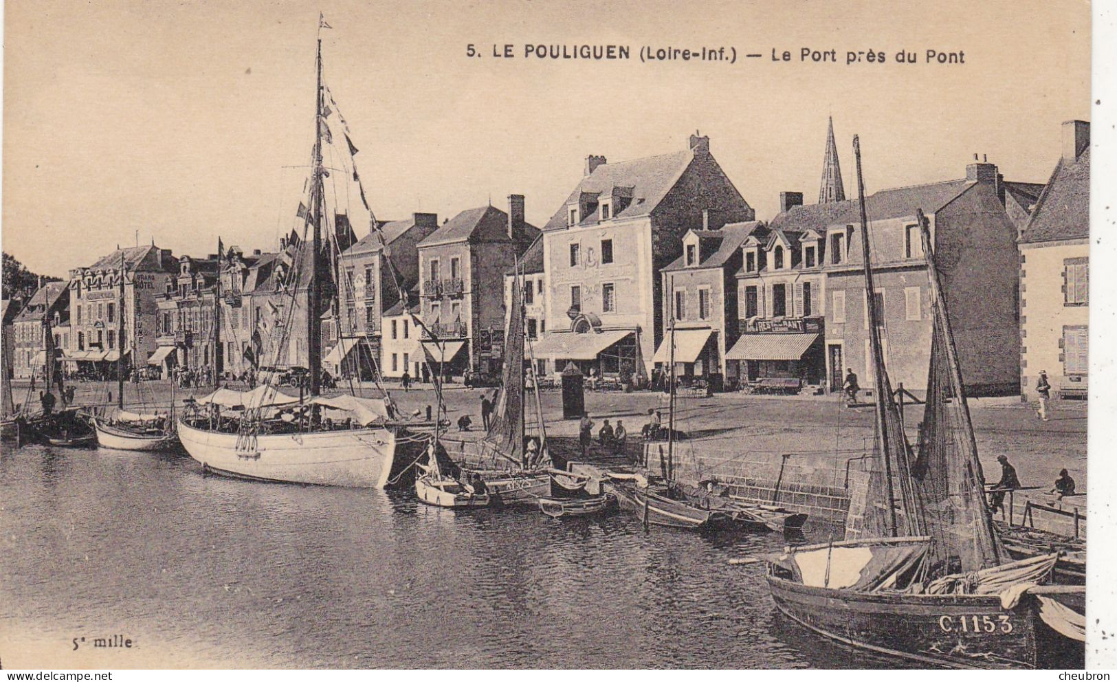 44. LE POULIGUEN. CPA . LE PORT PRES DU PONT - Le Pouliguen