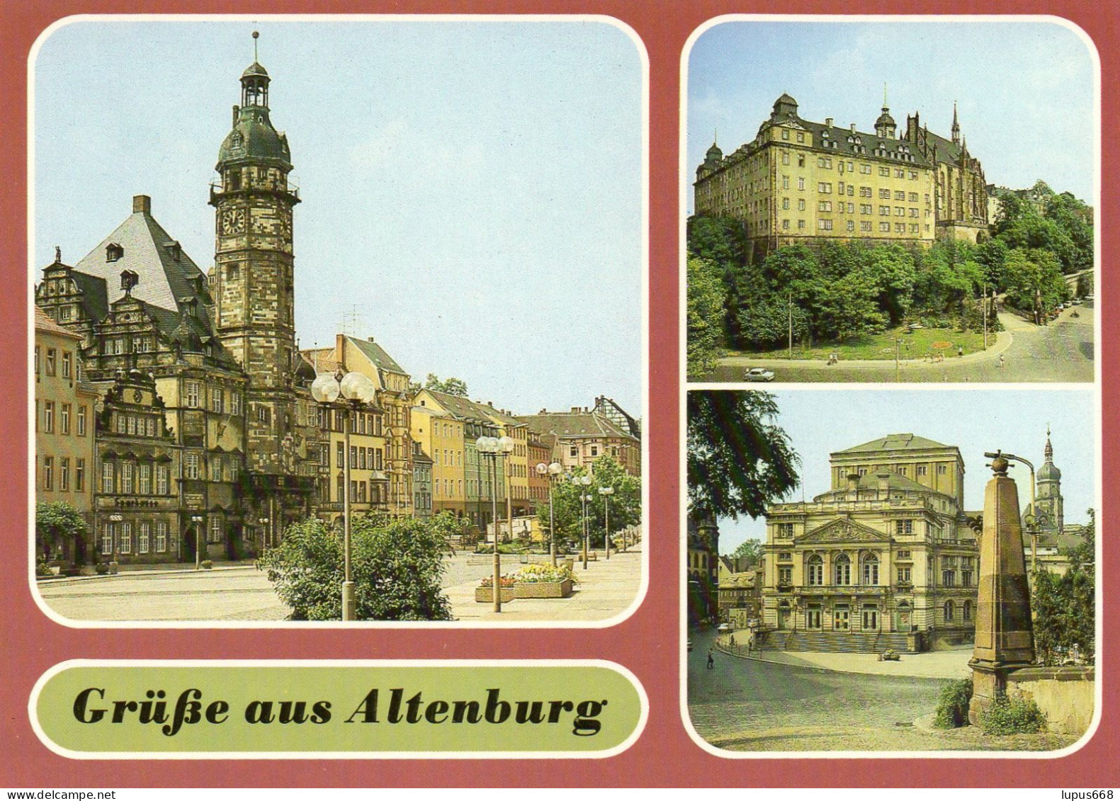 R BRD- Thr: 04 600 Altenburg, 3 Bilder  Rathaus, Schloß, Theater - Altenburg