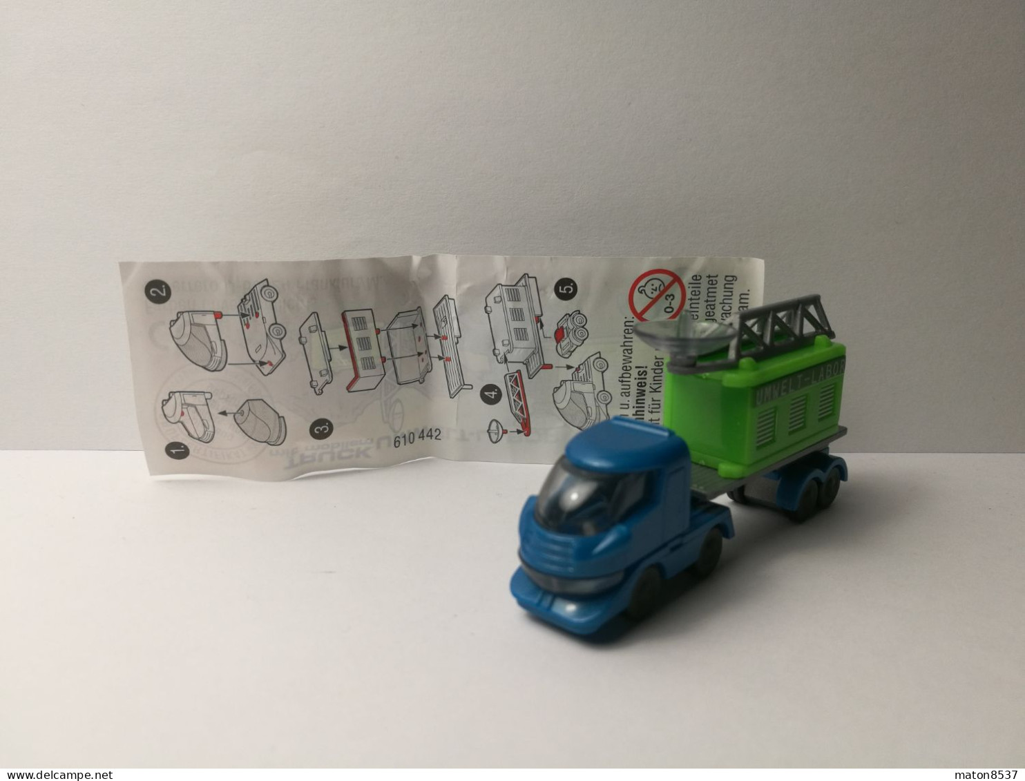 Kinder : 610442  Truck Mit Auflieger 2002 - Truck Mit Mobilem Umwelt-Labor 2 +BPZ - Steckfiguren