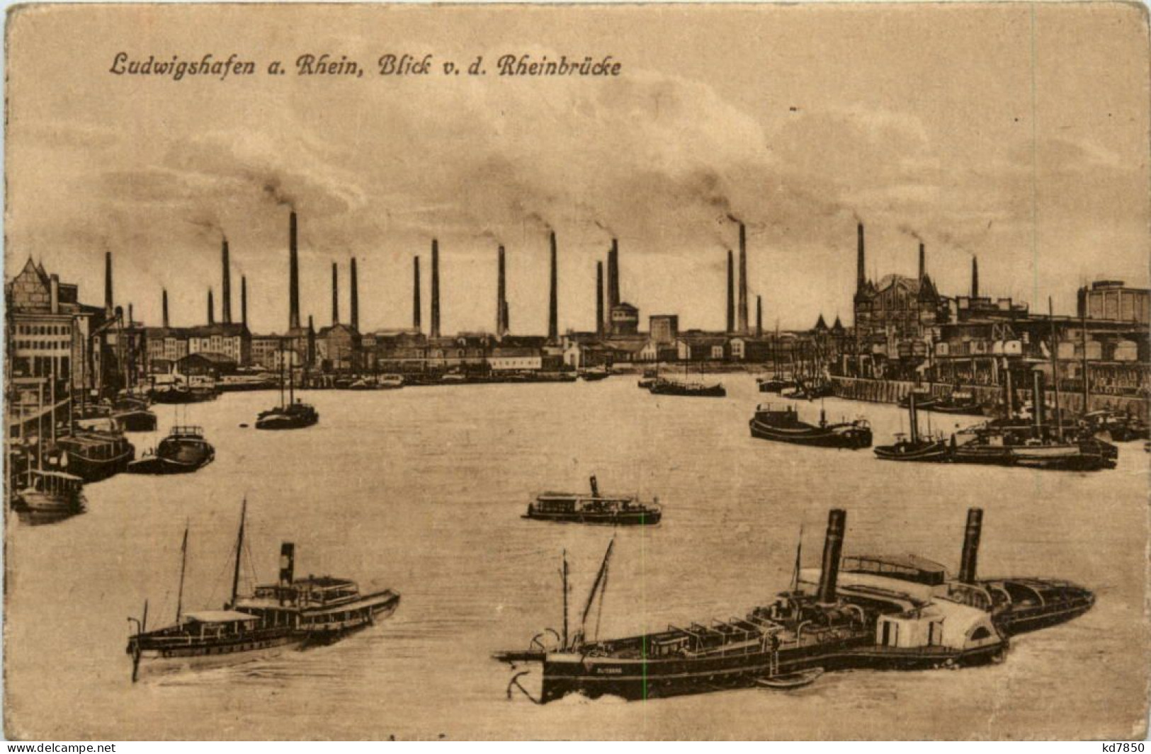 Ludwigshafen, Blick V.d. Rheinbrücke - Ludwigshafen