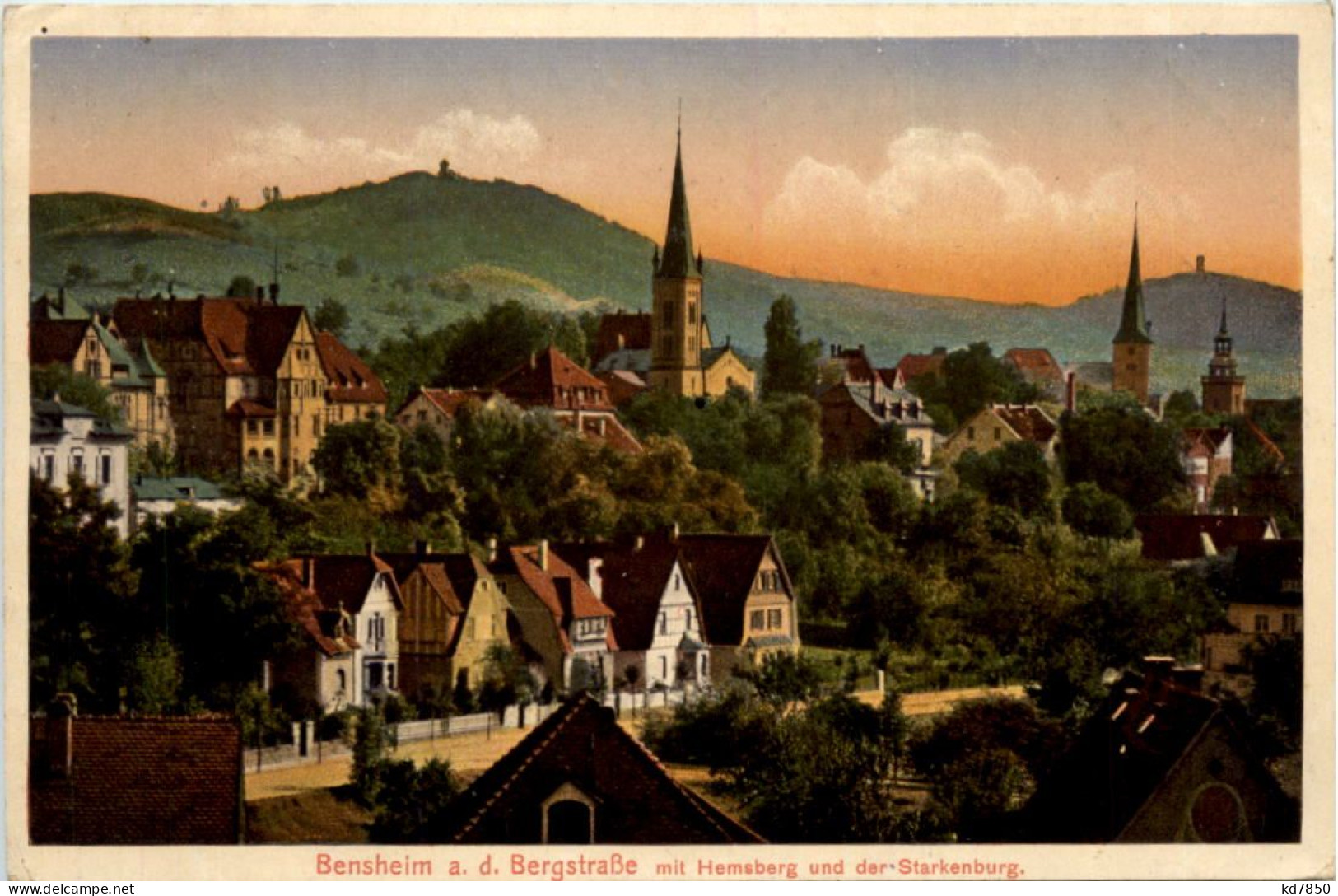 Bensheim A.d. Bergstrasse Mit Hemsberg Und Der Starkenburg - Bensheim