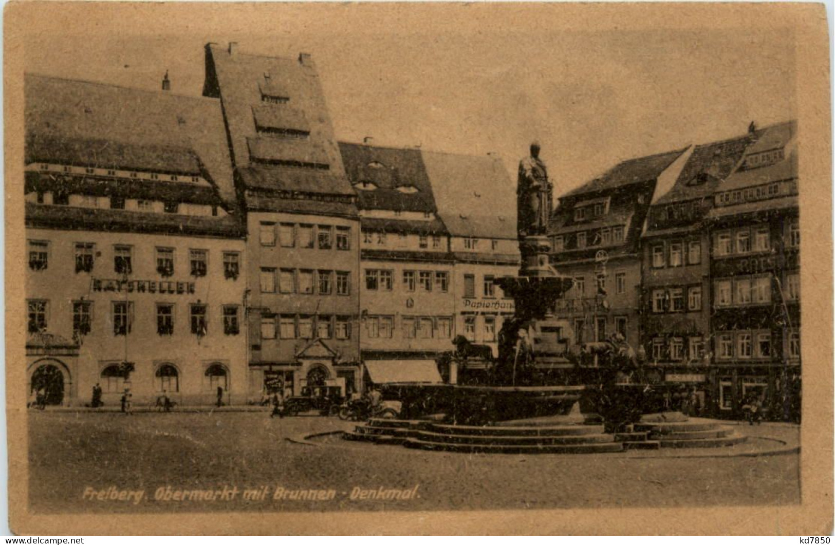 Freiberg, Obermarkt Mit Brunnen-Denkmal - Freiberg (Sachsen)