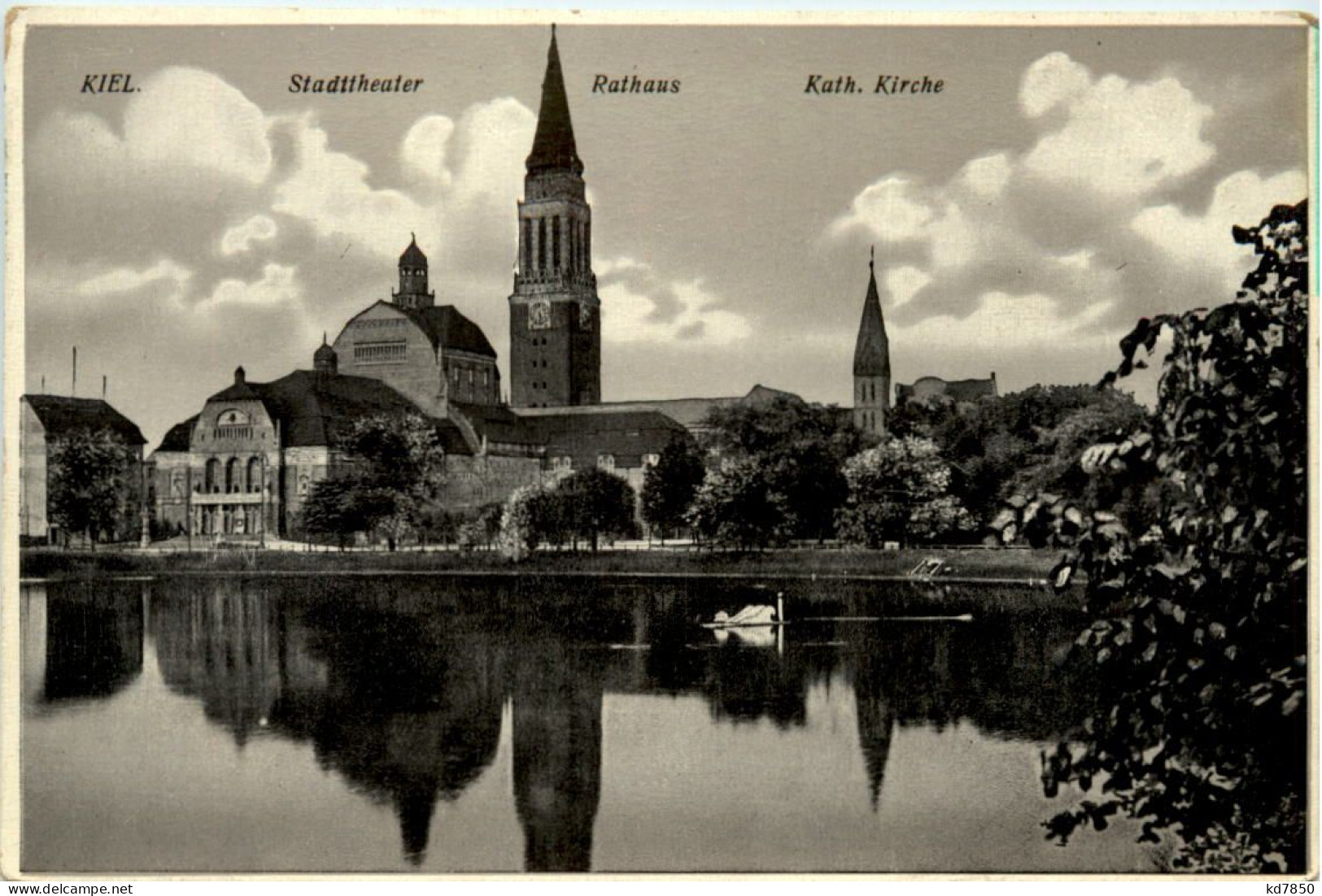 Kiel, Stadttheater, Rathaus, Kath. Kirche - Kiel