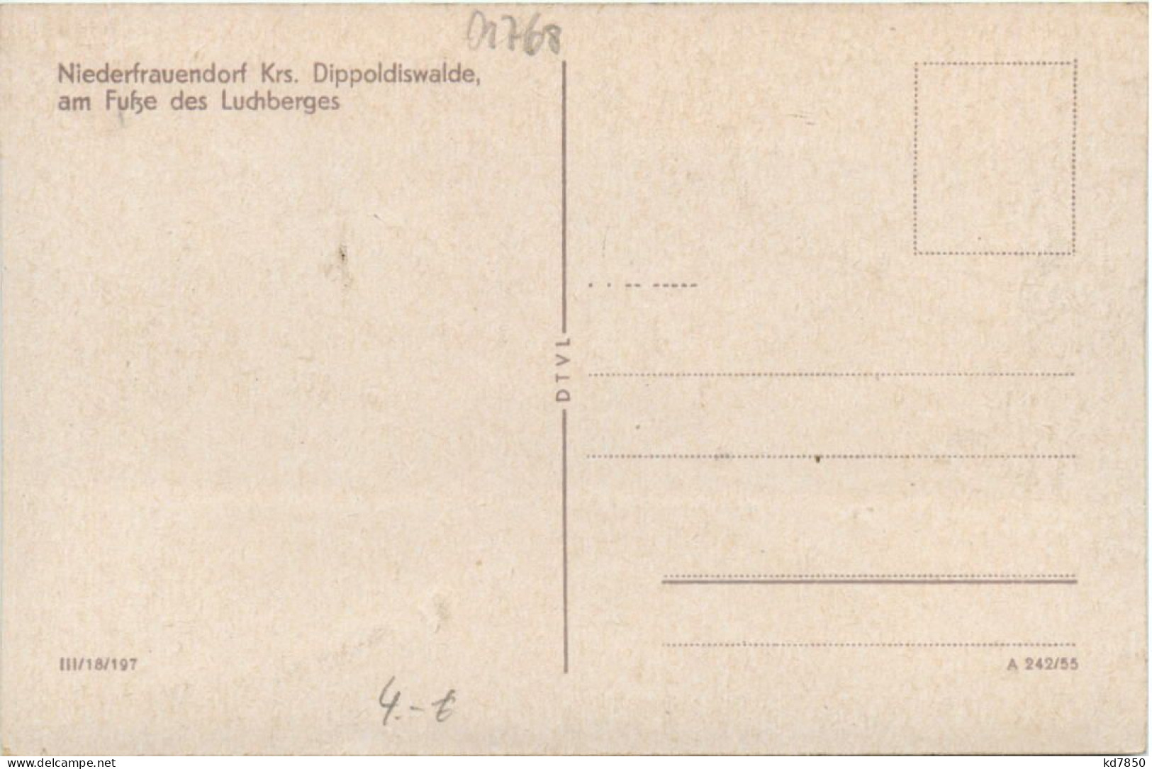 Niederfrauendorf Krs. Dippodiswalde Am Fusse Des Luchberges - Dippoldiswalde