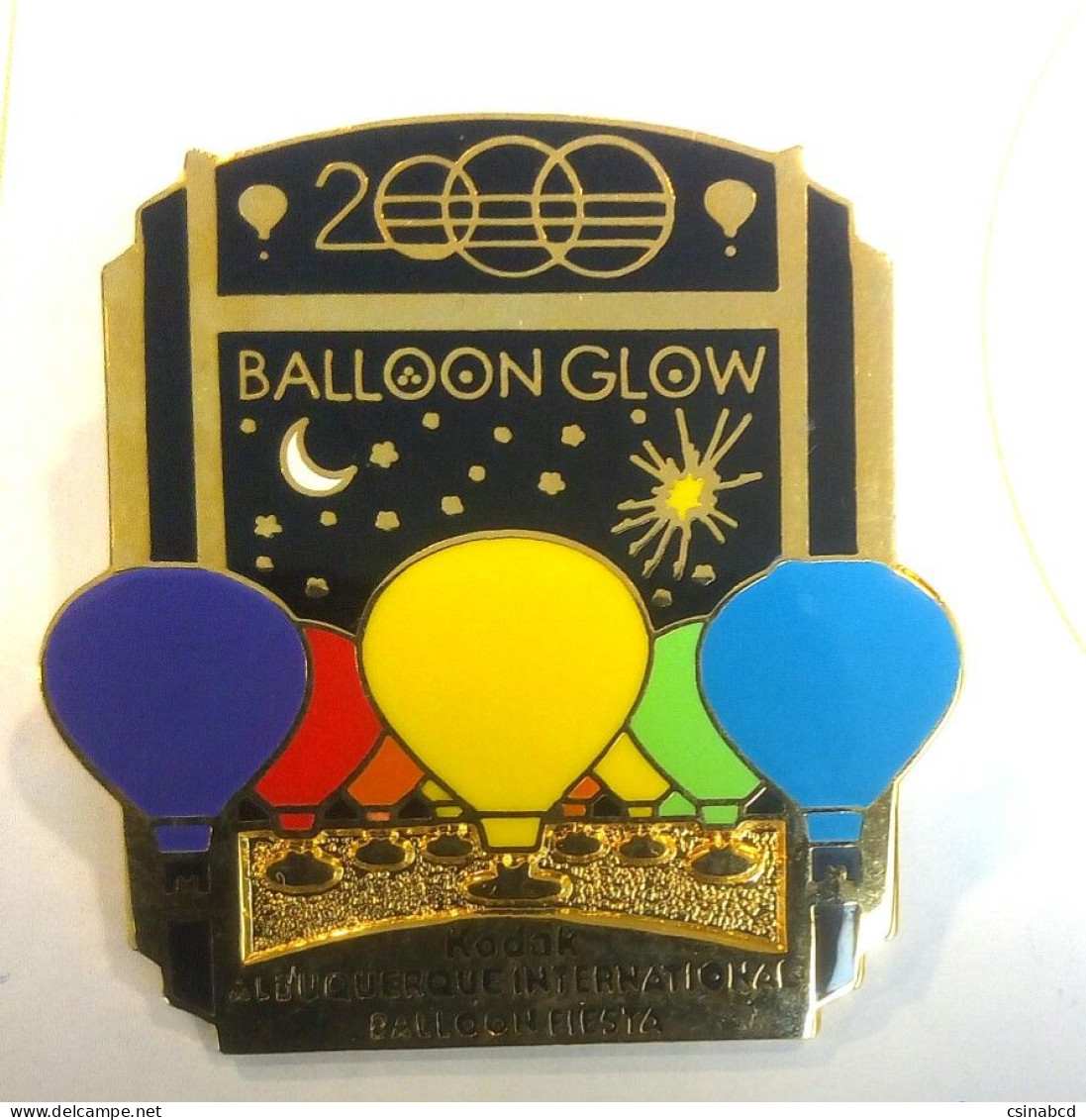 2000 Kodak Albuquerque BALLOON GLOW International Balloon Fiesta AIBF Hot Air Ballon Pin Badge - Transport Und Verkehr