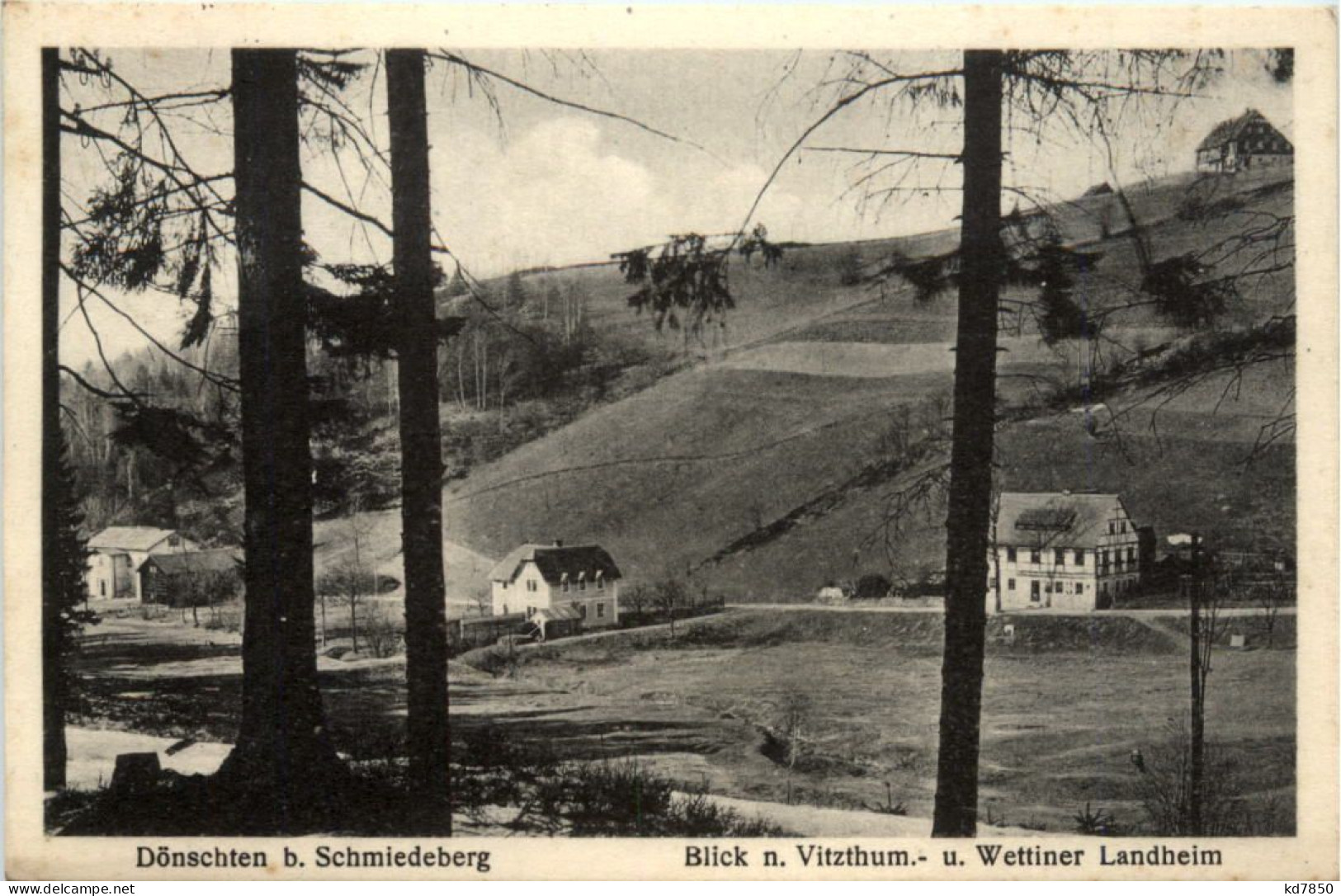 Dönschten B. Schmiedeberg, Blick N. Vitzthum- U. Wettiner Landheim - Dippoldiswalde