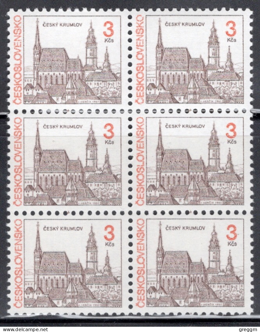 Czechoslovakia 1992 Block Of Six Stamps From Set Issued To Celebrate Architecture In Unmounted Mint - Used Stamps