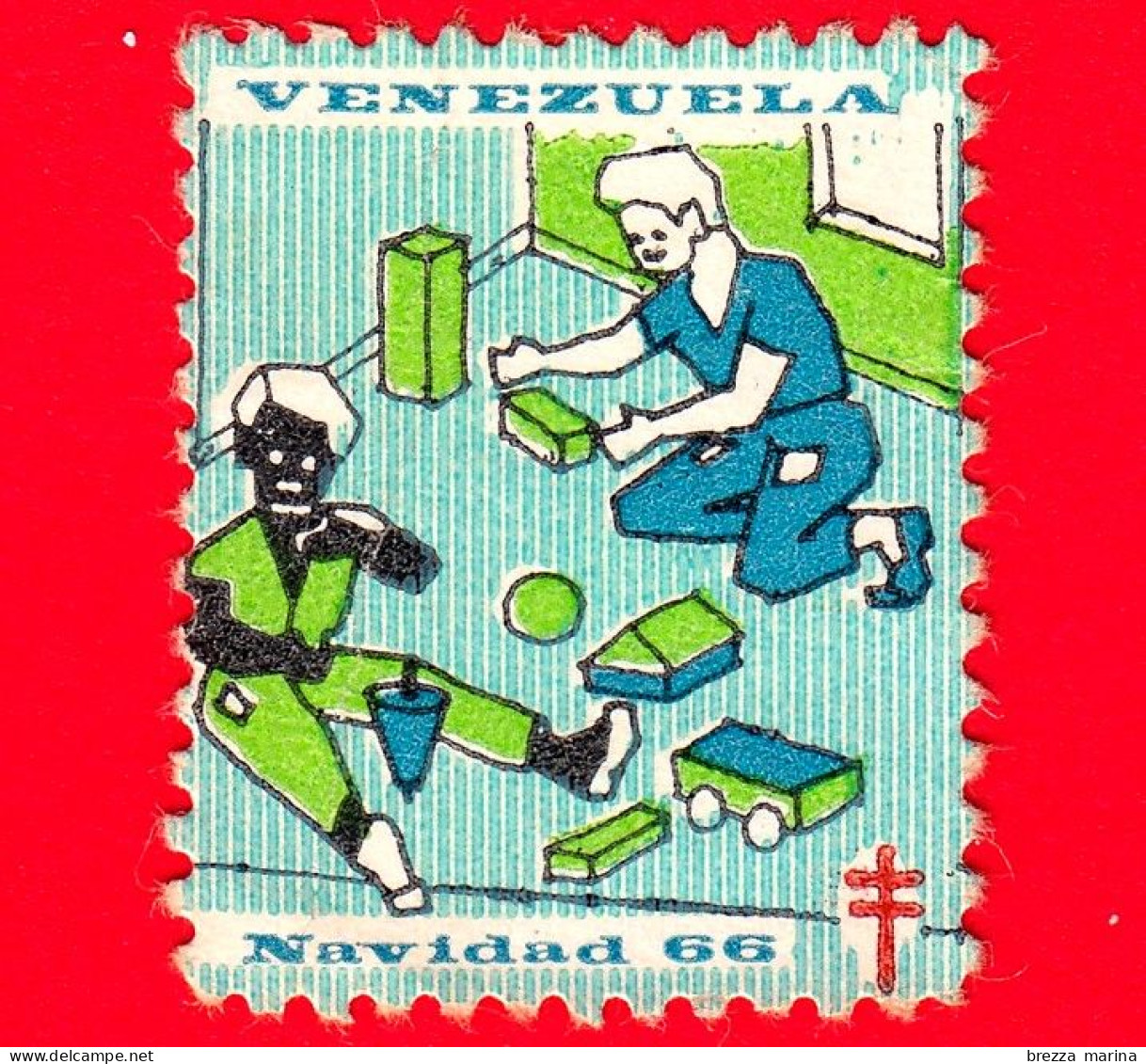 VENEZUELA - Usato - 1966 - Vignetta - Natale - Navidad - Christmas - Anti Tubercolisi - Venezuela