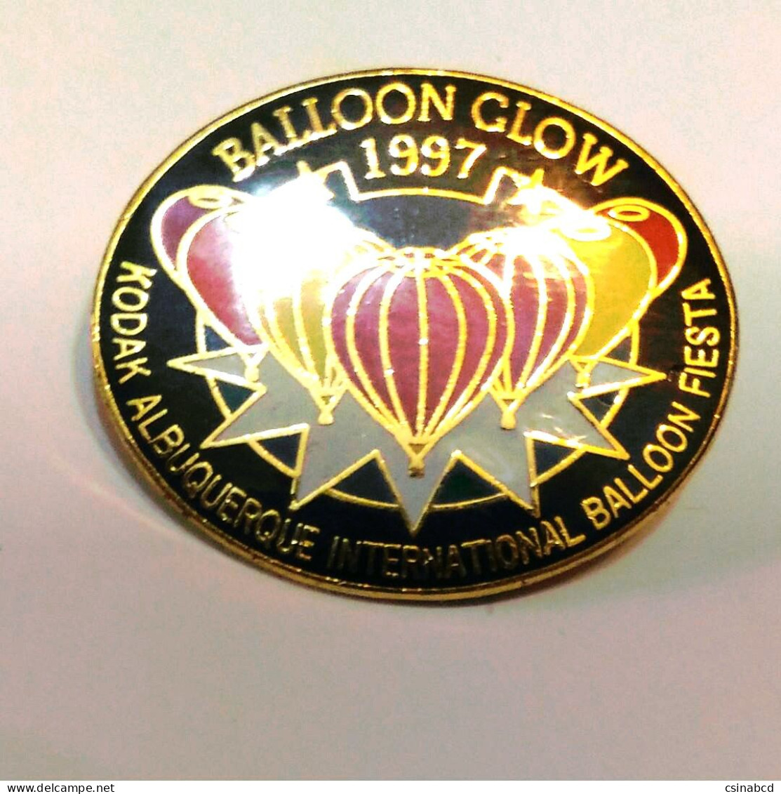 1997 Kodak Albuquerque BALLOON GLOW International Balloon Fiesta AIBF Hot Air Ballon Pin Badge - Transport Und Verkehr