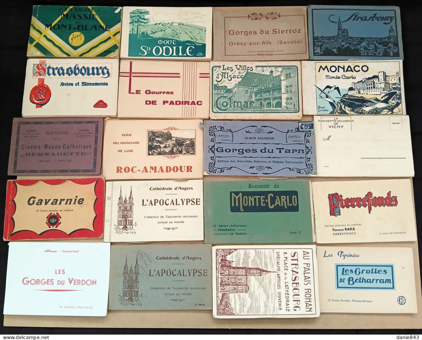 Lot de 80 carnets CPA et CPSM + 2 doc divers, Villes & sites de France + de 1000 cartes - Tous les carnets sont visibles