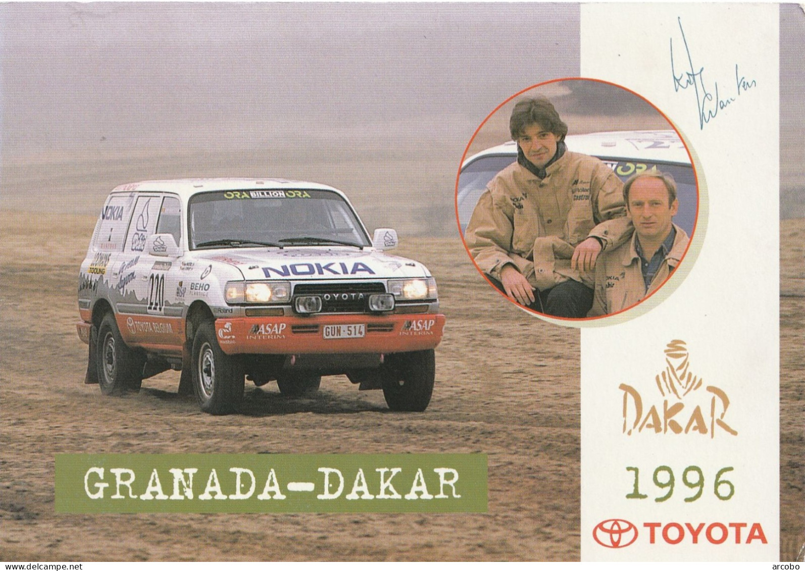 Toyota Granada Dakar 1996  Koen Wauters Gesigneerd - Andere & Zonder Classificatie