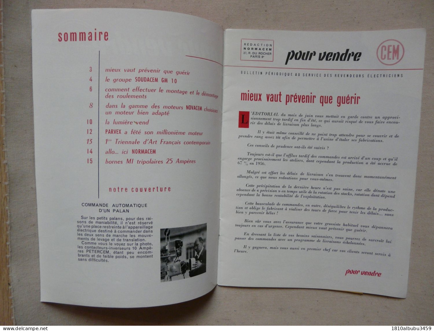 POUR VENDRE - CEM 1956 - Bricolage / Técnico
