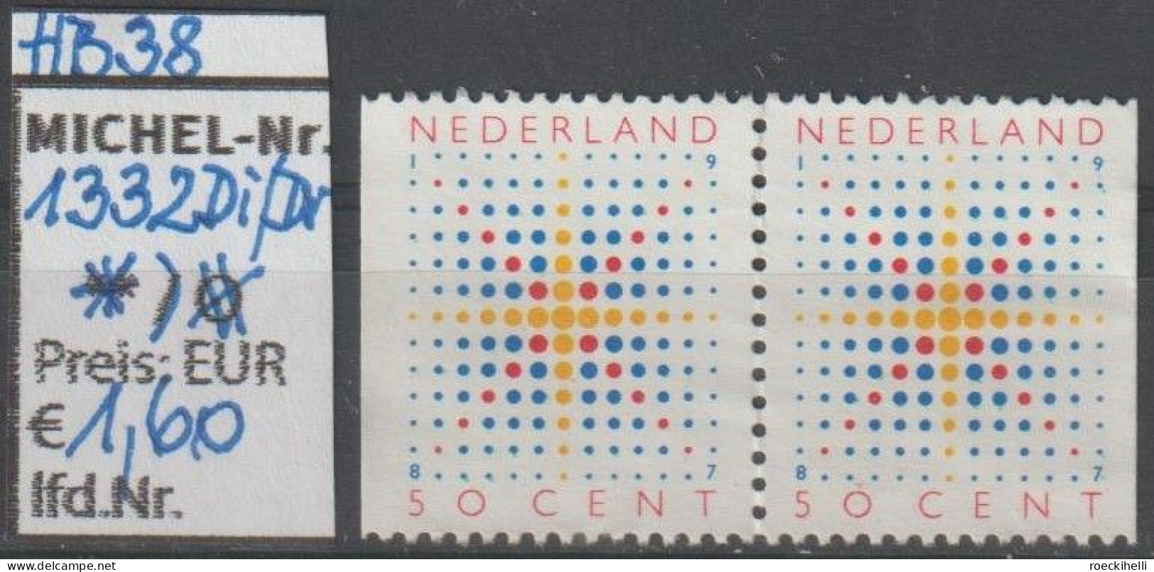 1987 - NIEDERLANDE - FM/DM A. MH "Stern - Paar" 50 C Mehrf. - O  Gestempelt - S.Scan (1332 Dl/Dr*  Nl) - Ungebraucht