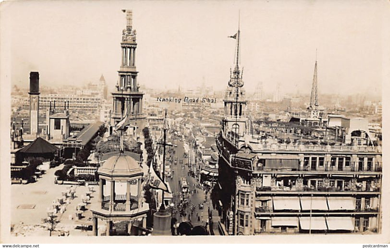 China - SHANGHAI - Bird's Eye View Of Nanking Road - REAL PHOTO - Publ. Unknown  - Chine