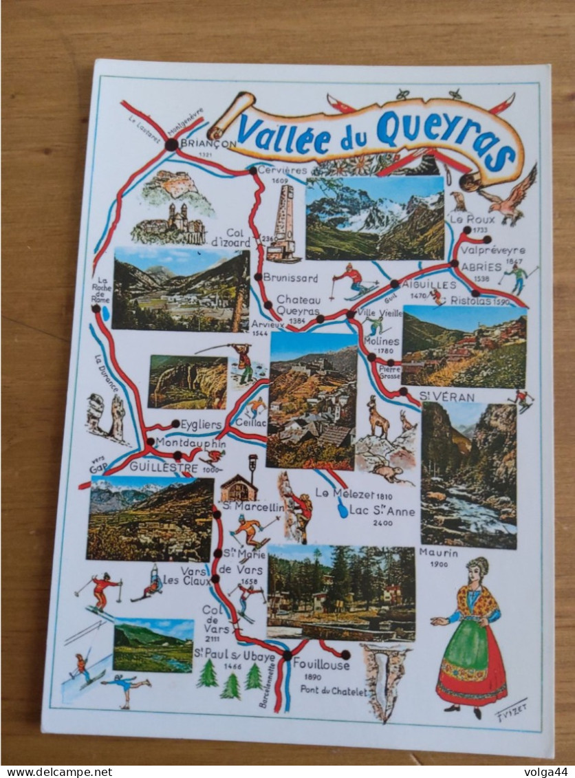 05 - HAUTES ALPES  - VALLEE DU QUEYRAS - Carte Géographique - Maps