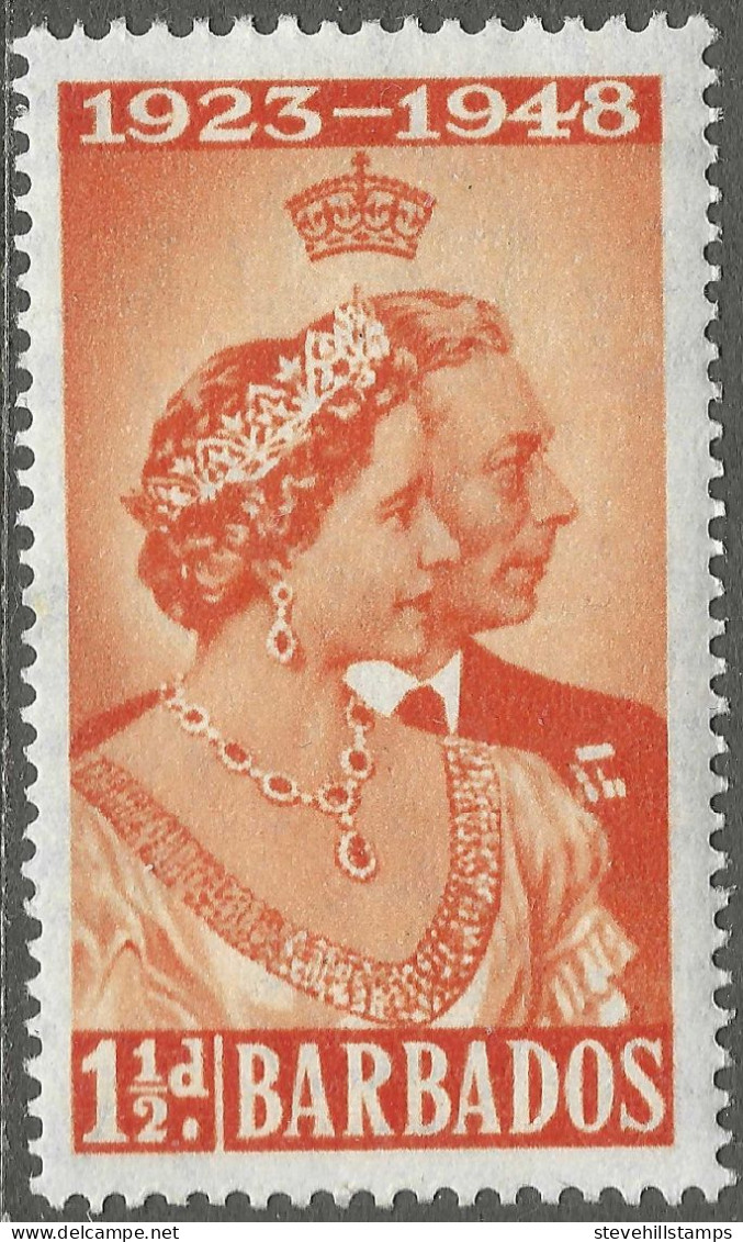 Barbados. 1948 Royal Silver Wedding. 1½d MH. SG 265. M4065 - Barbades (...-1966)