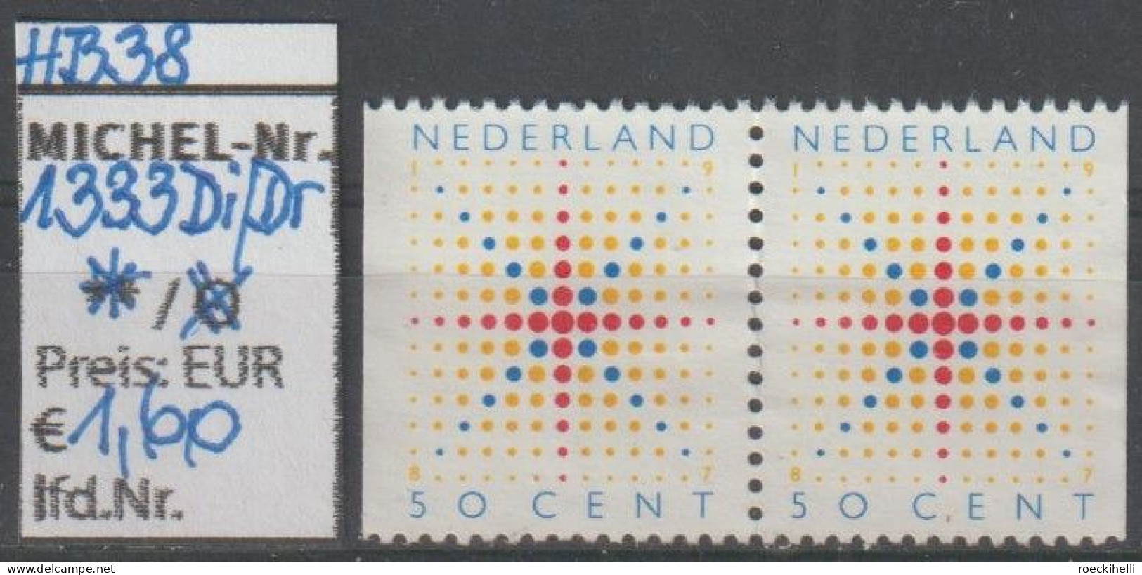 1987 - NIEDERLANDE - FM/DM A. MH "Stern - Paar" 50 C Mehrf. - O  Gestempelt - S.Scan (1333Dl/Dr*  Nl) - Neufs