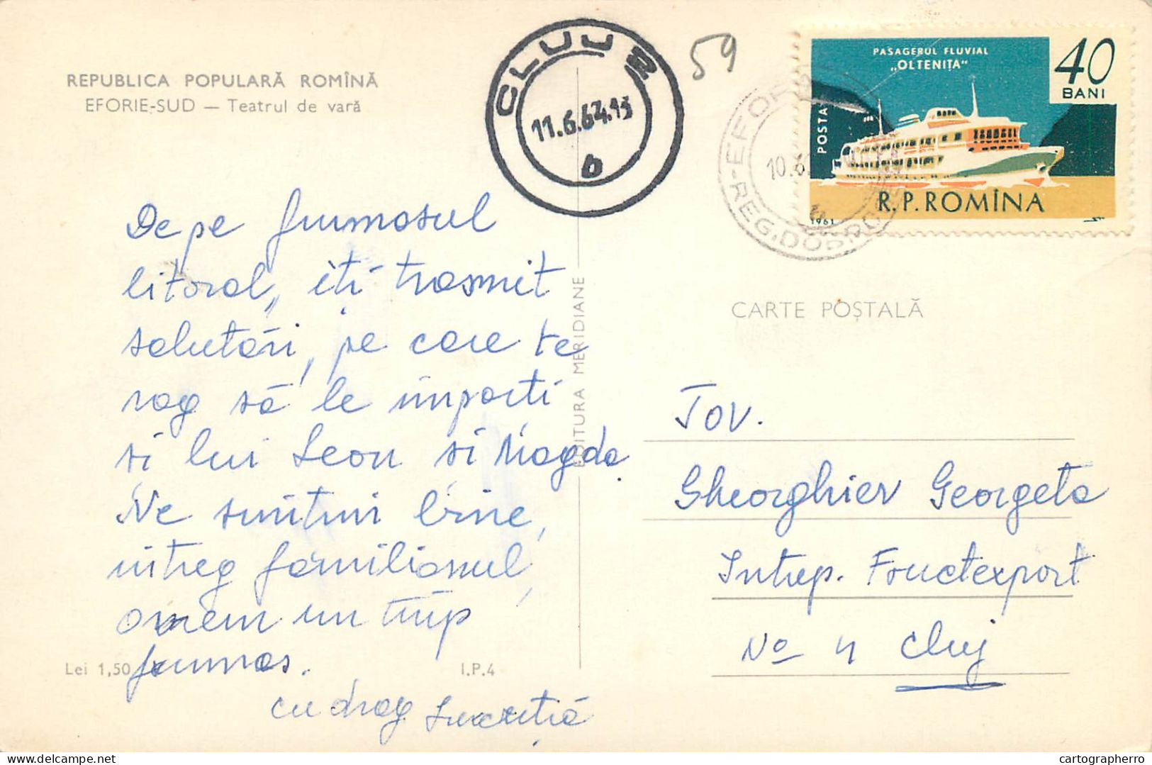 Postcard Romania Eforie Sud Teatrul De Vara - Romania